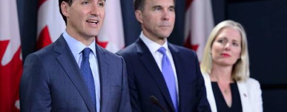 Prime Minister Justin Trudeau is joined by Finance Minister Bill Morneau National Post | James Alexander Michie