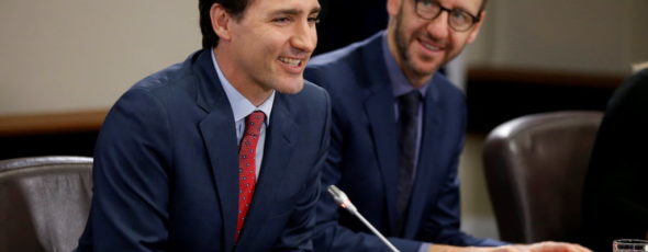 Canada's Prime Minister Justin Trudeau (L) and his principal secretary Gerald Butts Toronto Sun | James Alexander Michie