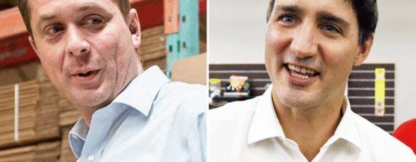Andrew Scheer and Justin Trudeau National Post | James Alexander Michie