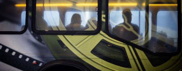 A Hertz shuttle bus Bloomberg News | James Alexander Michie