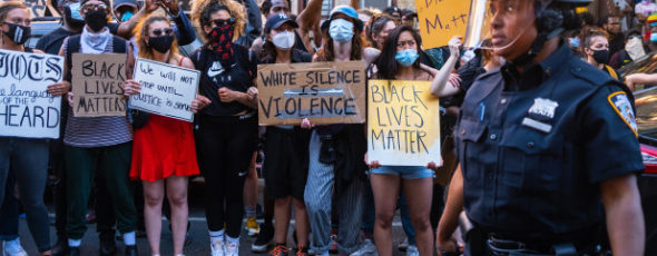 Police and protesters clashed during a protest in Flatbush New York Post | James Alexander Michie